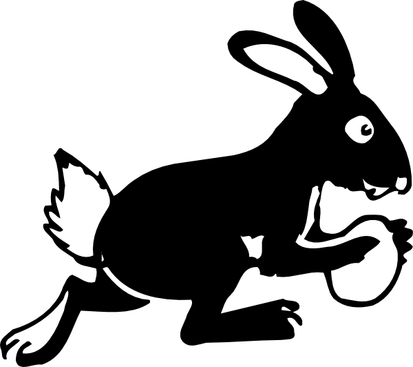 Bunny Running With Egg Clip Art at Clker.com - vector clip art online